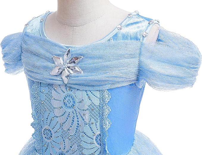 Dressy Daisy Girls' Princess Dress Costume Christmas Halloween Fancy Dresses Up Butterfly Size 8-10 Blue
