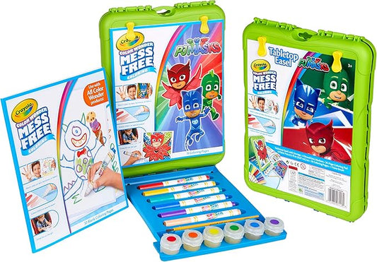 Crayola Color Wonder PJ Mask Travel Easel with 30 Bonus Pages Full Size Color Wonder Markers and Paints!