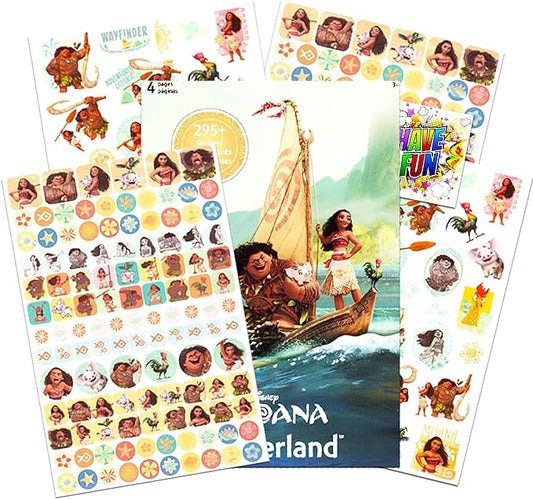 Disney Moana Stickers - Over 295 Stickers Bundled with Specialty Separately Licensed GWW Reward Sticker