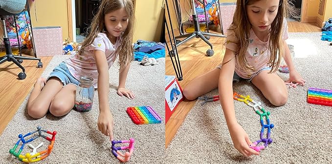 MAGMEN Upgraded Strenght Magnetic Kids Travel Toys, Stretchy Magnetic Fun (Ages 3+) Pack of 10 Solid