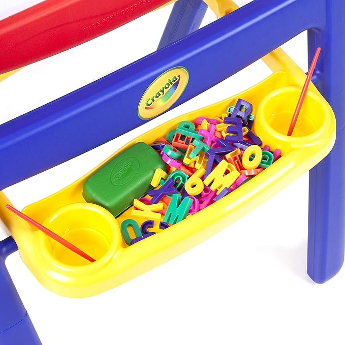 Crayola Qwikflip 2-Sided Easel, Dry Erase Board & Chalkboard, Ideal for Arts & Crafts, Drawing, Homeschooling and More. Age 3, 4, 5, 6, 7
